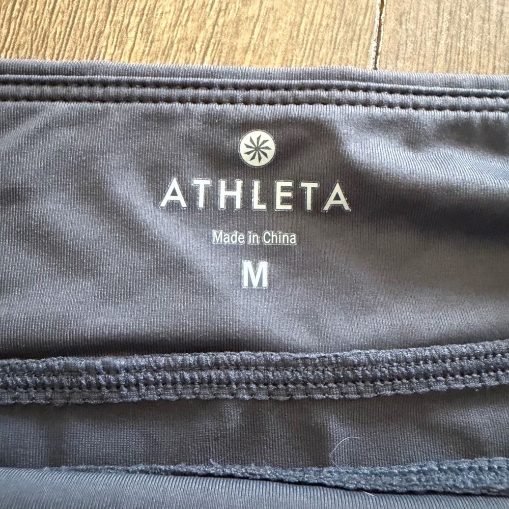 Athleta Splash Swim Skirt Womens Medium Gray Ruched Side Cinch Athletic Poolside - Picture 4 of 14